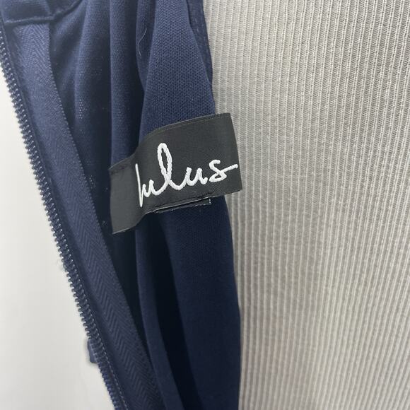 Lulu's Size Medium Love Poem Cocktail Dress Crochet‎ Lace Navy Blue Sleeveless - Picture 12 of 13